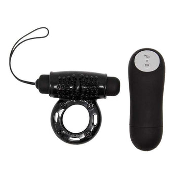 Anello vibrante nero con telecomando Baile for Him, 20 funzioni